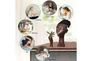 مبخرة برأس امرأة سوداء ،تمثال تدفق الهواء الزخرفي مبخرة برأس امرأة سوداء ،تمثال تدفق الهواء الزخرفي