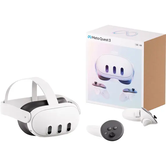نظارة اوكلس 3 الواقع المختلط | Oculus Quest 3 GB All-In-One Virtual Reality Headset (VR) - White نظارة اوكلس 3 الواقع المختلط | Oculus Quest 3 GB All-In-One Virtual Reality Headset (VR) - White