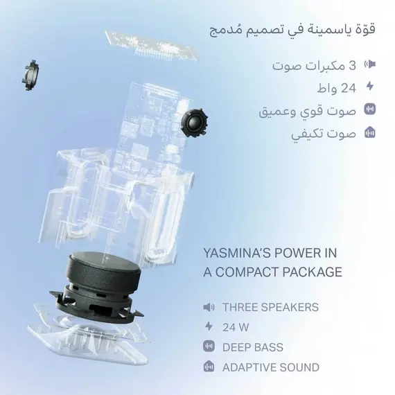 ياسمينة بالذكاء الاصطناعي الشبيه بالإنسان في مكبر صوت ياسمينة بالذكاء الاصطناعي الشبيه بالإنسان في مكبر صوت